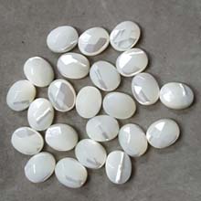 08X10MM FACETED OVAL CABOCHON MOP WHITE(10PCS/BAG)